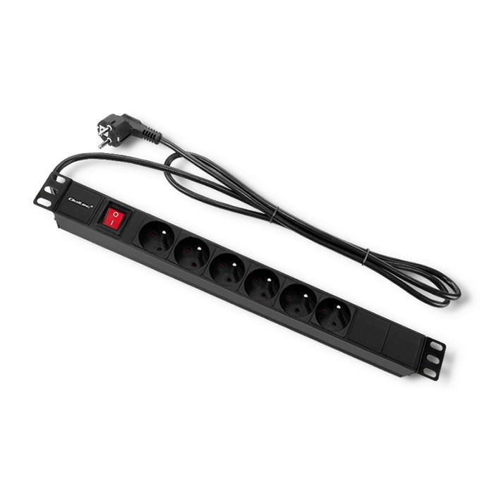 QOLTEC 54470 Maitinimo juostelė RACK spintelėms 1U 16 PDU 6xFRENCH 2m