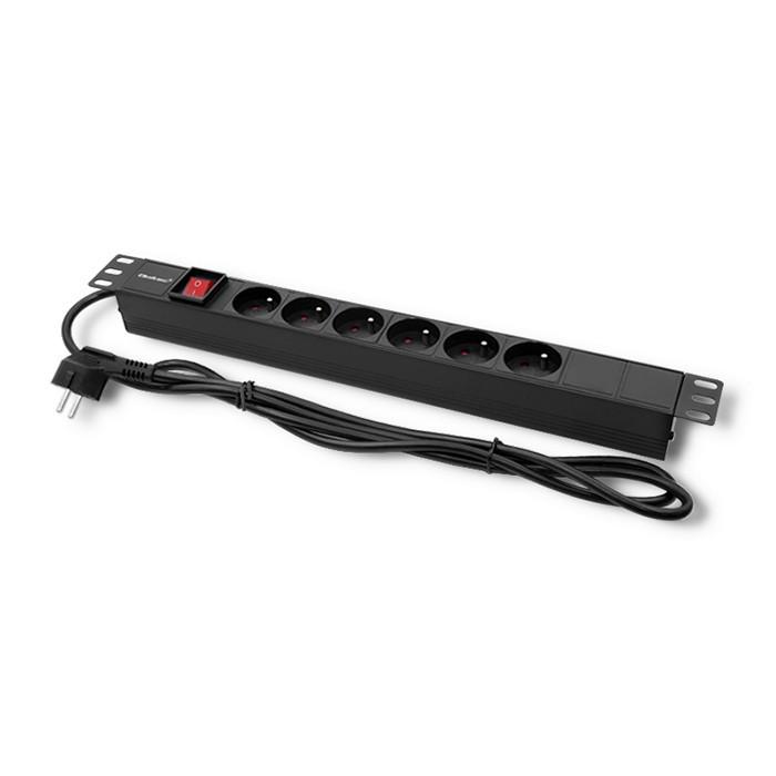 QOLTEC 54470 Maitinimo juostelė RACK spintelėms 1U 16 PDU 6xFRENCH 2m