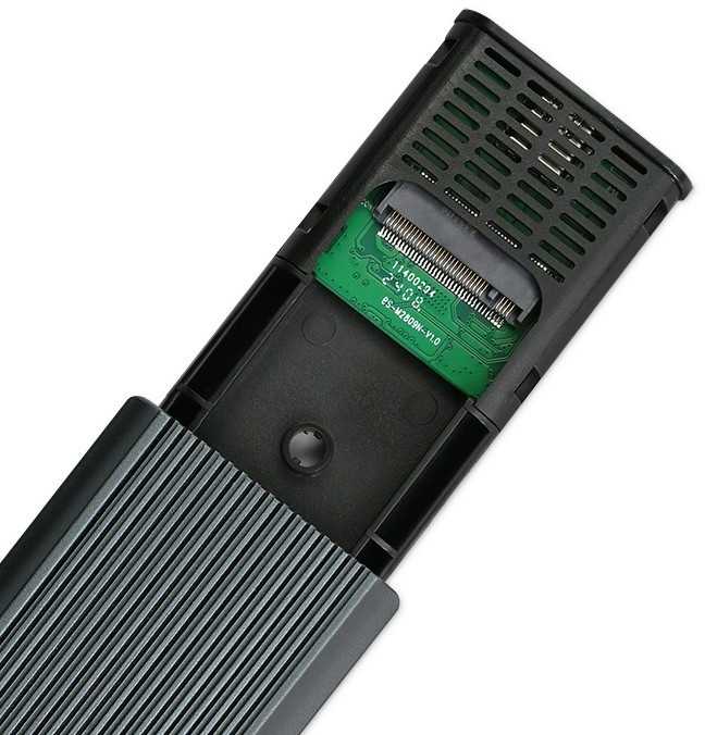 Qoltec M.2 SSD disko dėklas | nvme | pcie | usb3.1 | 10gbps | 4 tb | grafitas