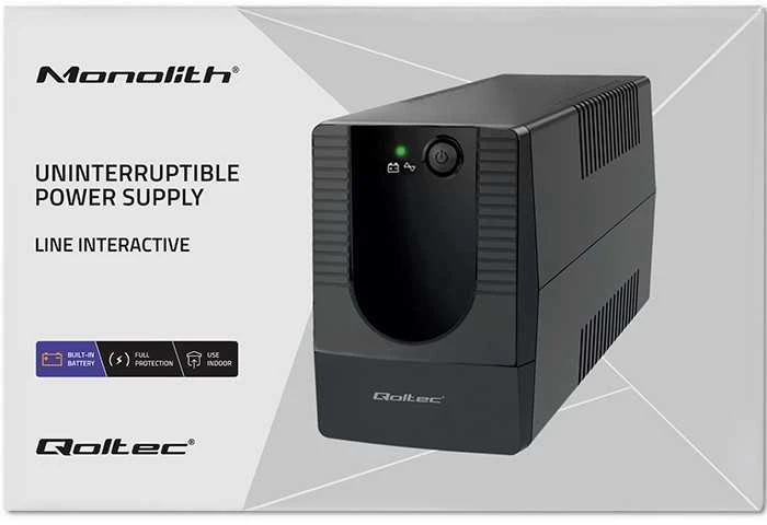 Qoltec maitinimo šaltinis awaryjny ups line interactive | monolith | 850va | 480w