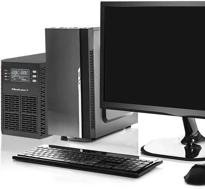 Qoltec UPS 2kVA | 2000 W | galios koeficientas 1.0 | LCD | EPO | USB | prisijungęs