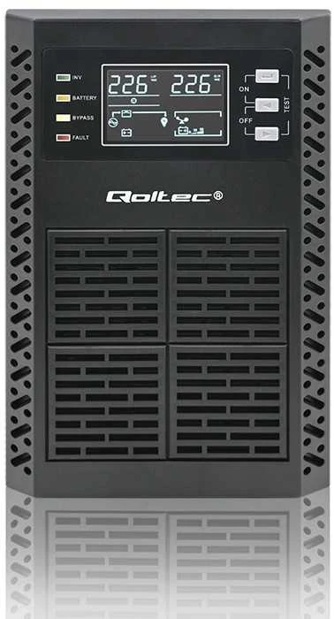 Qoltec UPS 2kVA | 2000 W | galios koeficientas 1.0 | LCD | EPO | USB | prisijungęs