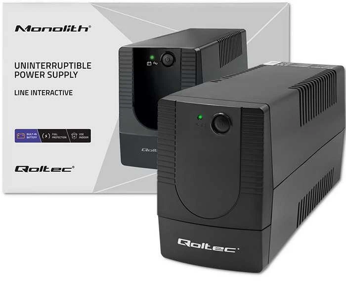 Qoltec maitinimo šaltinis awaryjny ups line interactive | monolith | 1000va | 600w