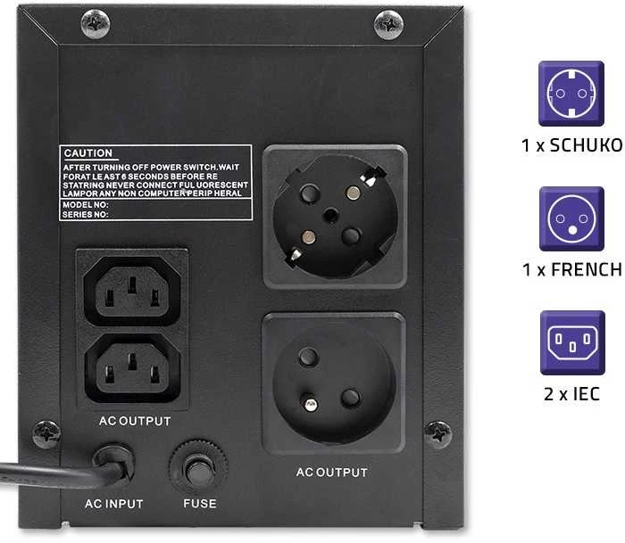 Nepertraukiamo maitinimo šaltinis UPS Qoltec Monolith 1200VA 720W