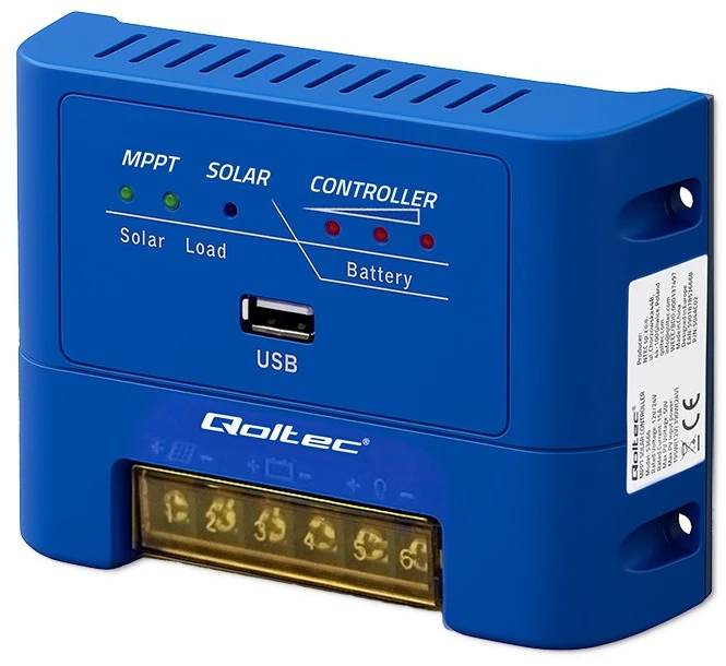 „Qoltec MPPT 15A“ saulės įkrovimo valdiklis, skirtas maitinti nuolatinės srovės imtuvus ir įkrauti 12 V / 24 V | LiFePO4 akumuliatorius