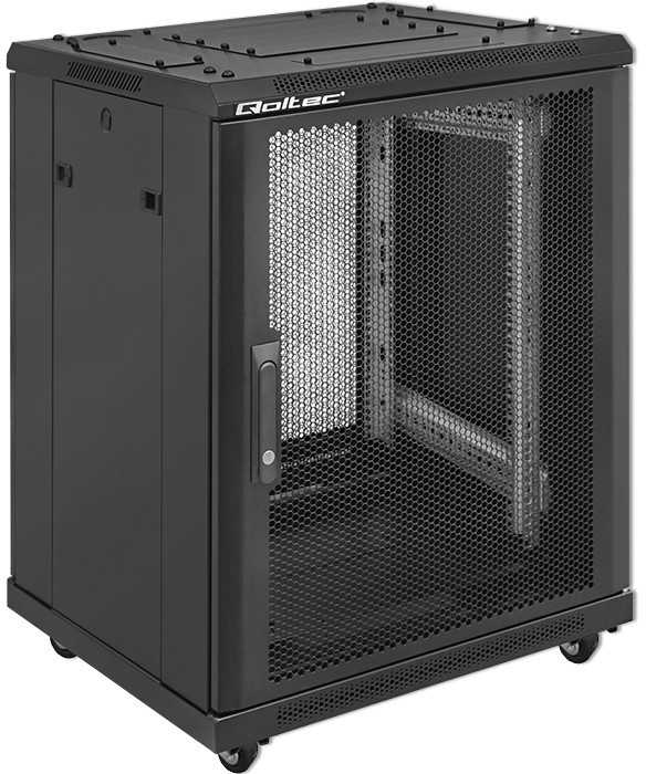 QOLTEC 54519 19 colių RACK spinta / 15U / 600 x 600 x 855 / Perforuotos durys / Plieninis korpusas