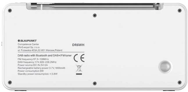 Blaupunkt DR6WH Portable radio Baltas