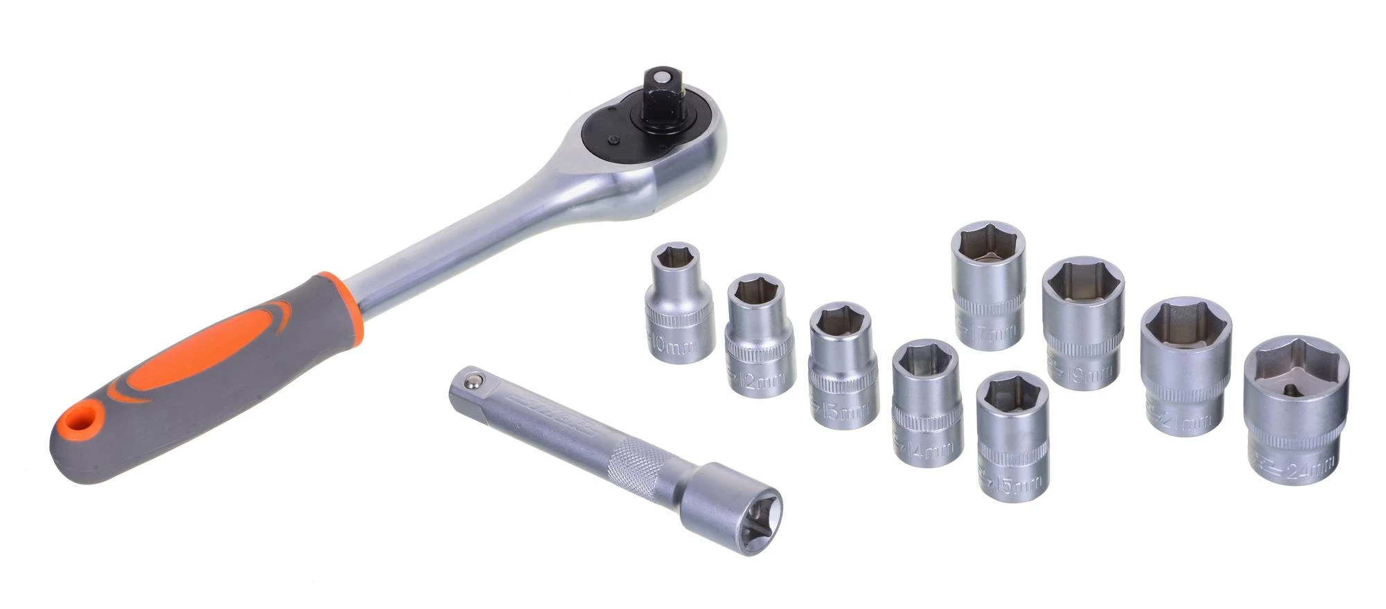 Galvučių rinkinys su rankena 12 vnt. Sthor | 1/2", 10-24mm
