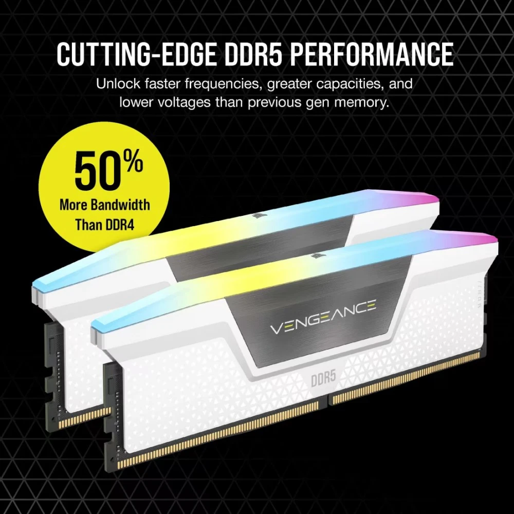 RAM 32 GB PC 5200 CL40 CORSAIR KIT (2x16 GB) VENGEANCE RGB W mažmeninė prekyba