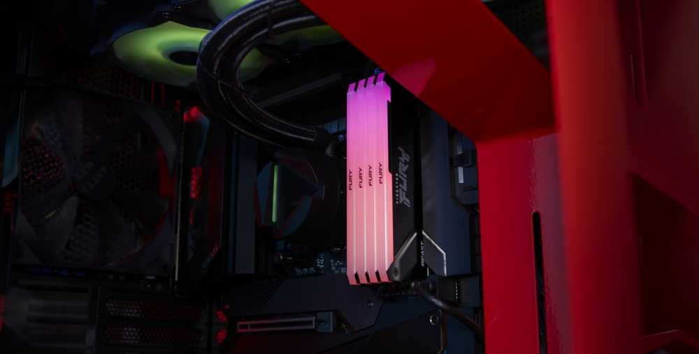 RAM „Kingston KF436C18BB2AK4/128“ 128 GB 3600 MT/s DDR4 CL18 DIMM (4 vnt. rinkinys) „FURY Beast RGB“ | „Kingston“