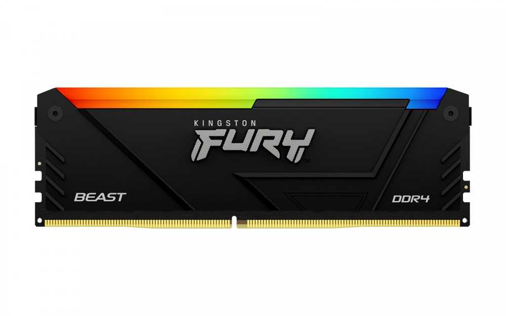 RAM „Kingston KF436C18BB2AK4/128“ 128 GB 3600 MT/s DDR4 CL18 DIMM (4 vnt. rinkinys) „FURY Beast RGB“ | „Kingston“