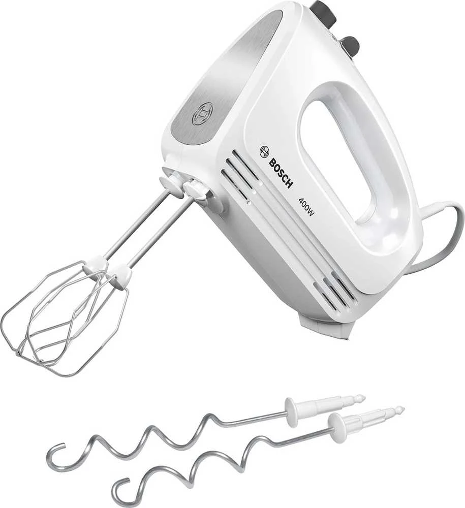 Plakiklis Bosch MFQ24200 Rankinis maišytuvas, CleverMixx, 400 W, Baltas, šiaušto nerūdijančio plieno