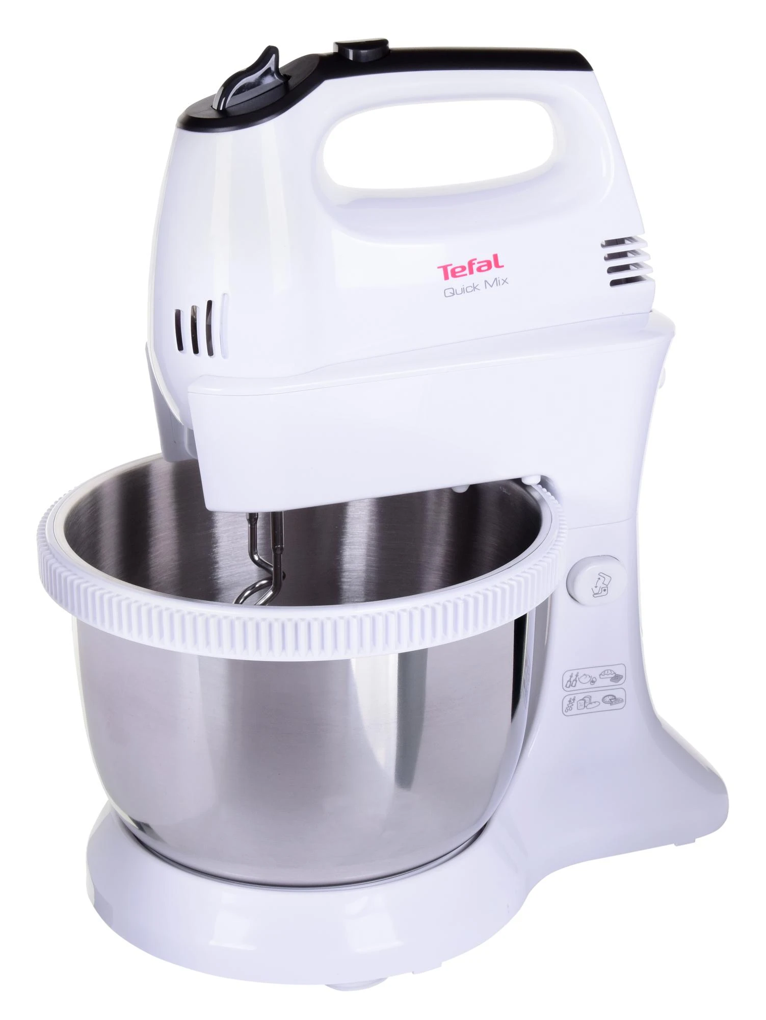 Virtuvinis kombainas TEFAL HT312138 Quickmix | Hand Mixer | 300 W | Greičių skaičius 5 | Turbo mode | Baltas/Nerūdijantis plienas