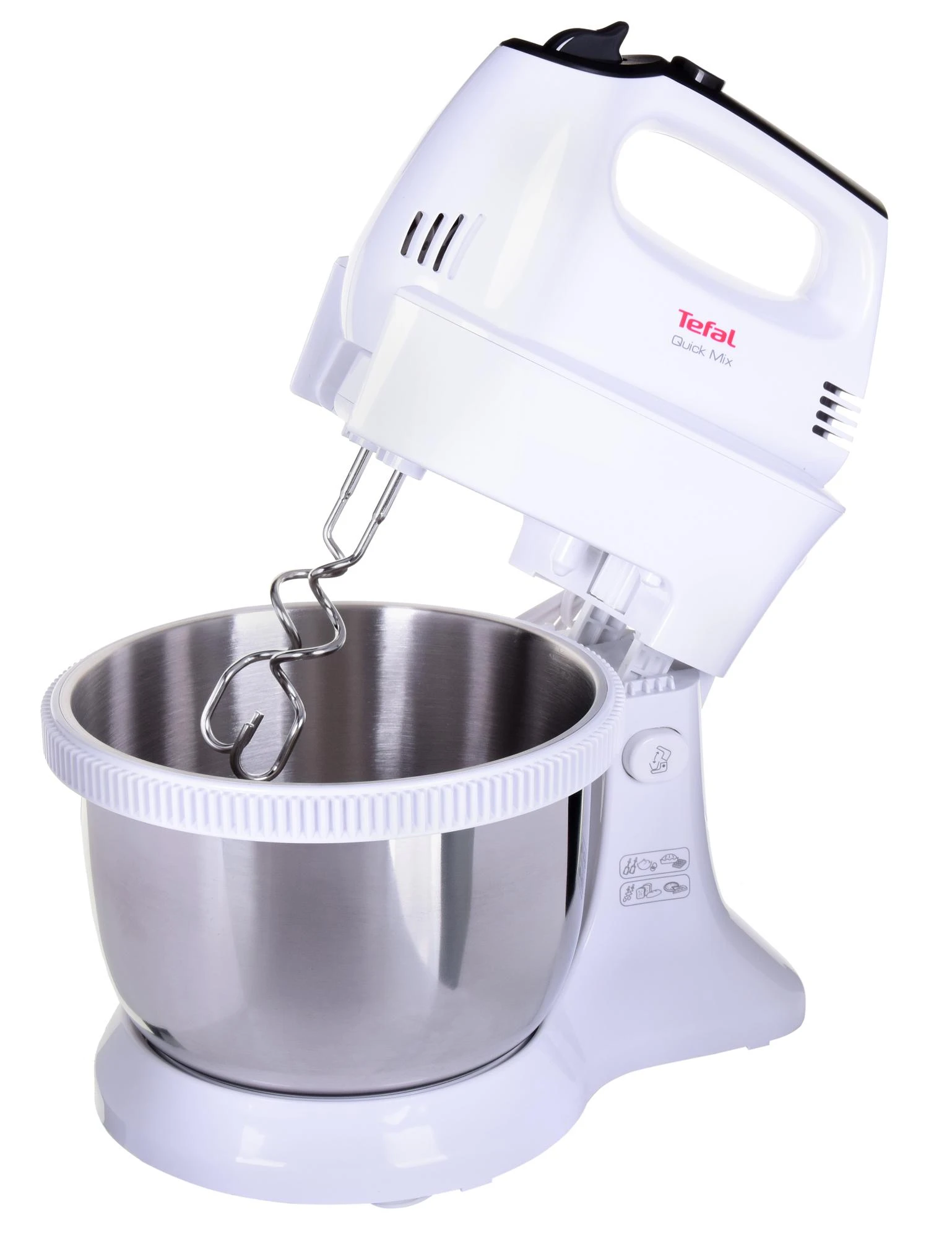 Virtuvinis kombainas TEFAL HT312138 Quickmix | Hand Mixer | 300 W | Greičių skaičius 5 | Turbo mode | Baltas/Nerūdijantis plienas