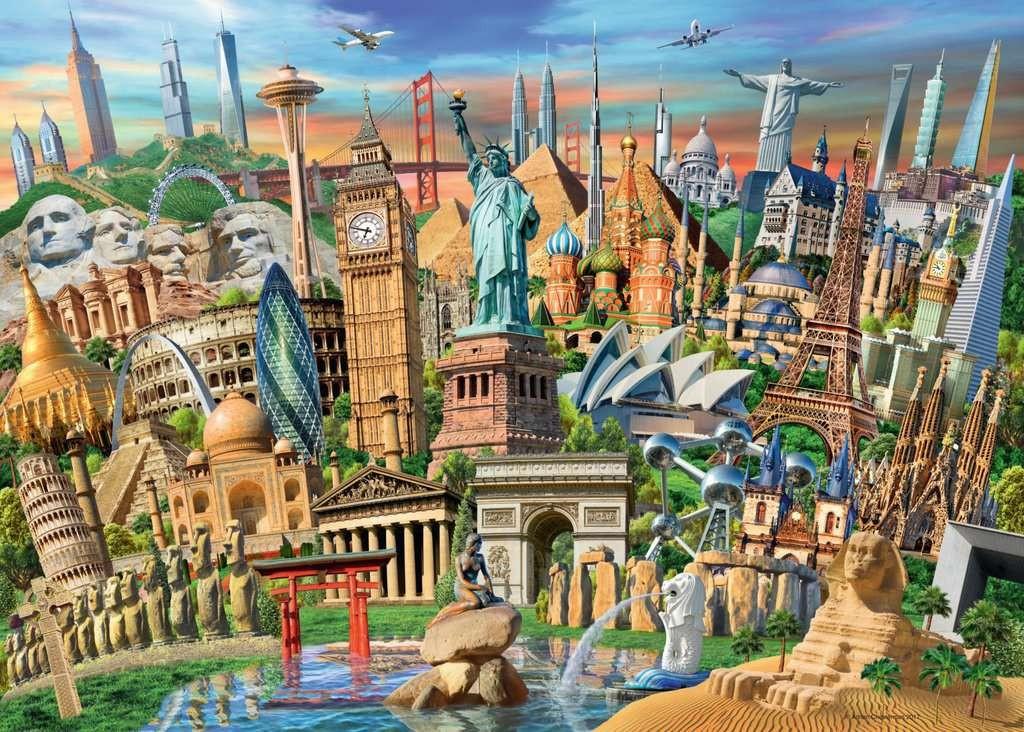 Ravensburger Dėlionė 1000 vnt. - Pasaulio objektai aprašymas - Prekės nuotrauka