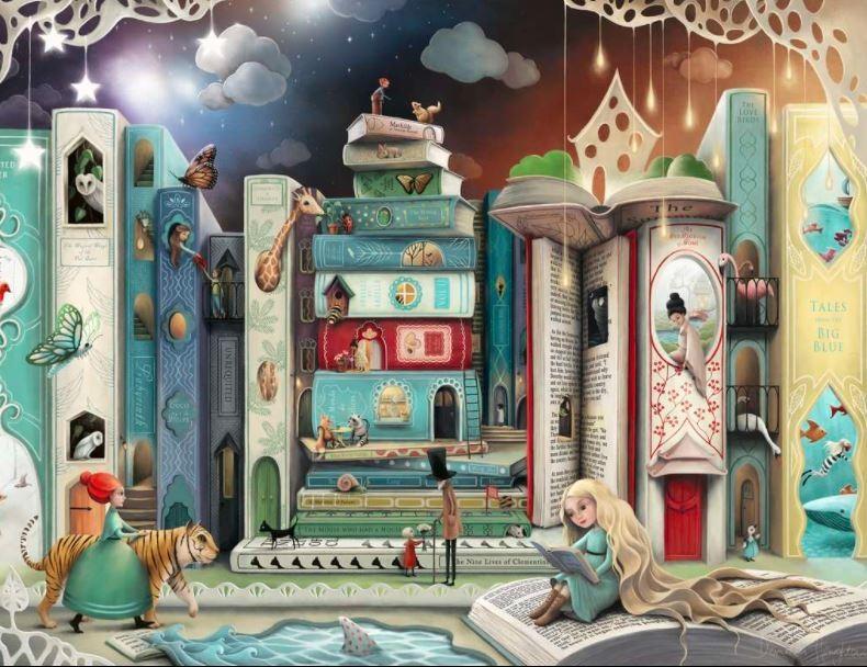 Ravensburger Dėlionė 2000 vnt. - Knygų gatvė aprašymas - Prekės nuotrauka