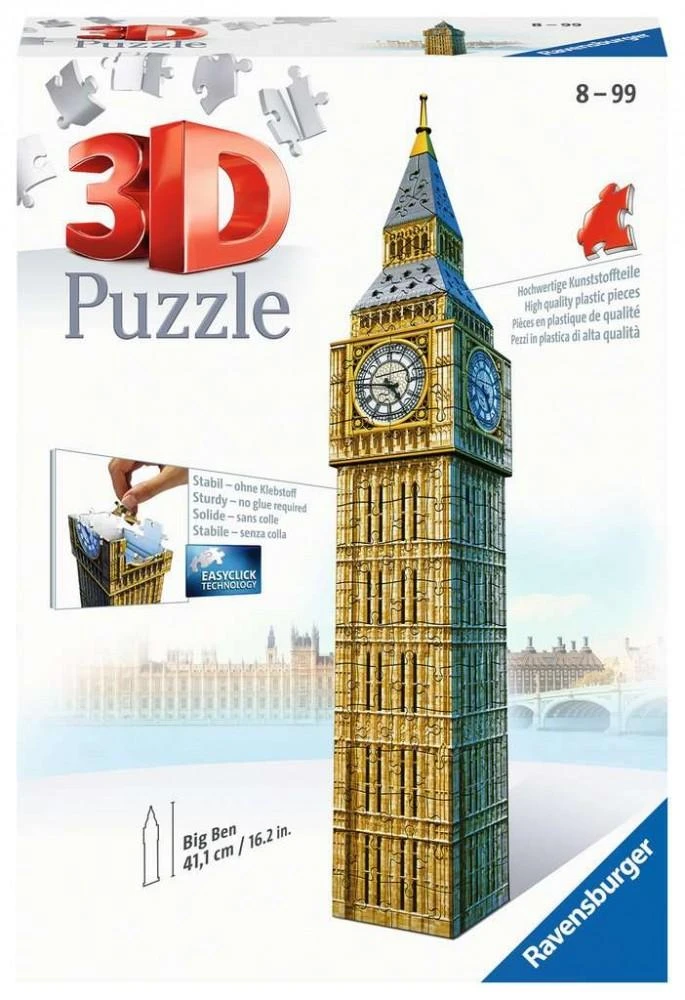Ravensburger "3D" Dėlionė 216 vnt. - Vestminsterio laikrodžio bokštas (Big Ben)