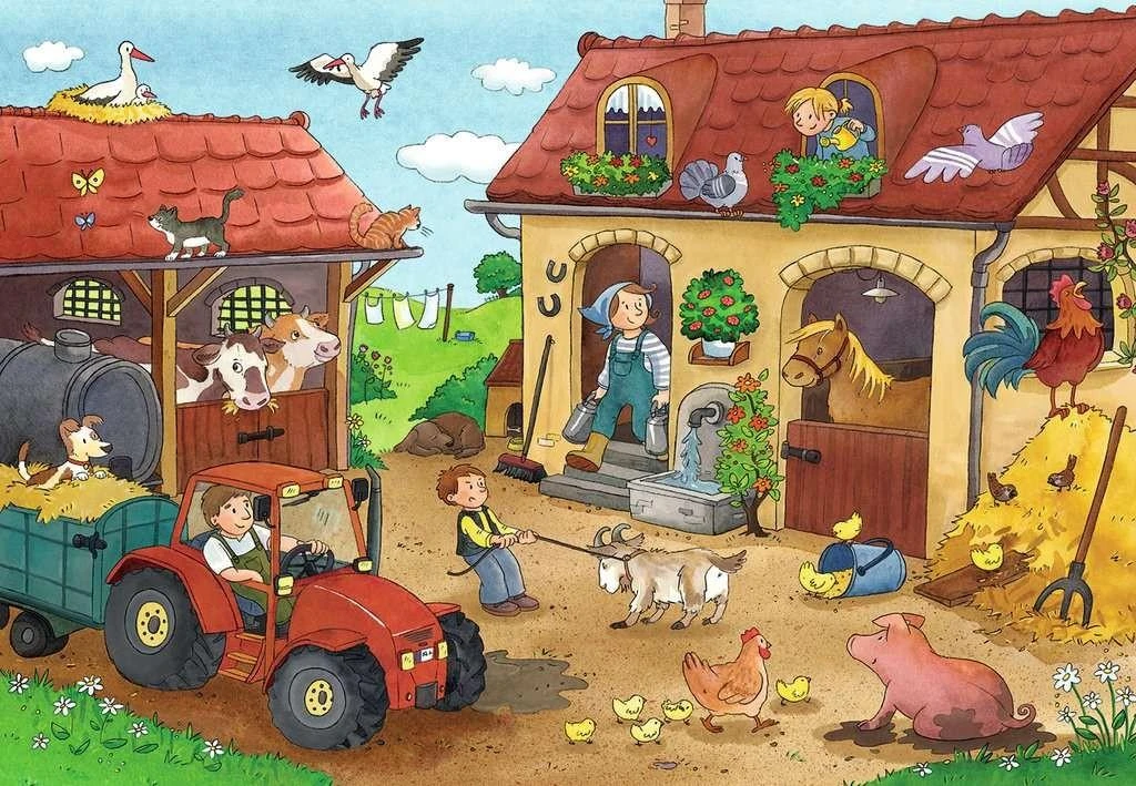Ravensburger Dėlionė 2x12 vnt. - Ūkis