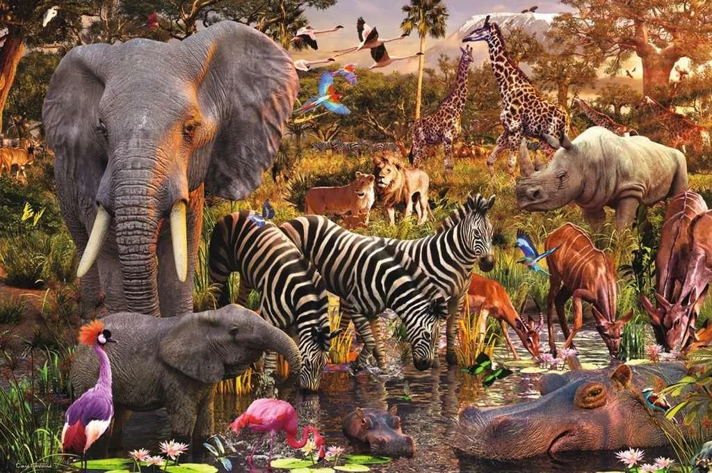 Ravensburger Dėlionė 3000 vnt. - Afrikos gyvūnai aprašymas - Prekės nuotrauka