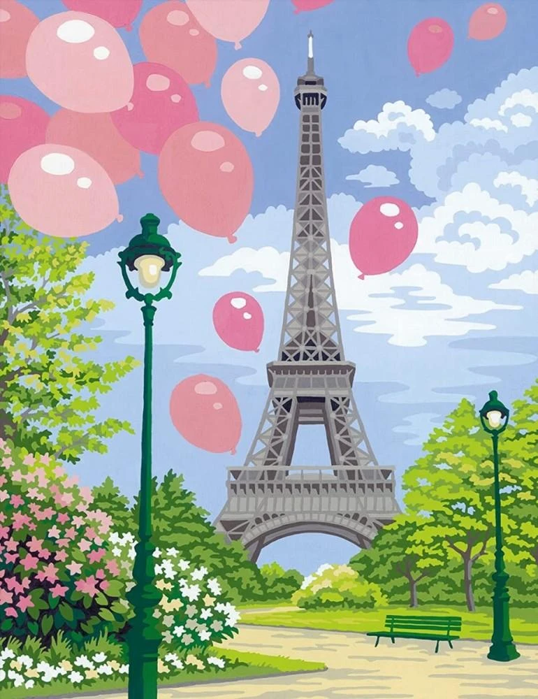 Ravensburger Rinkinys tapybai pagal skaičius pavasaris Paryžiuje
