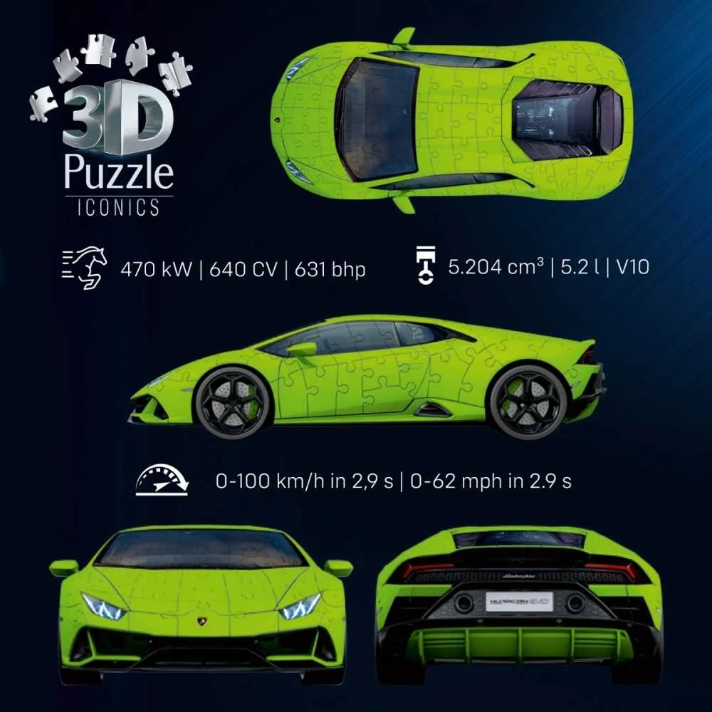 Ravensburger 3D dėlionė Lamborghini Huracán EVO Verde
