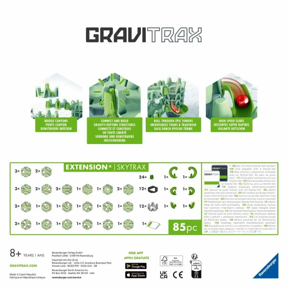 Ravensburger „Gravitrax“ – „Rinkinys“, papildantis „Skytrax“