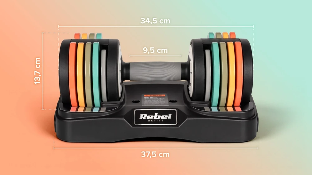 REBEL ACTIVE automatiniai ketaus hanteliai 2 x 10 kg RBA2335