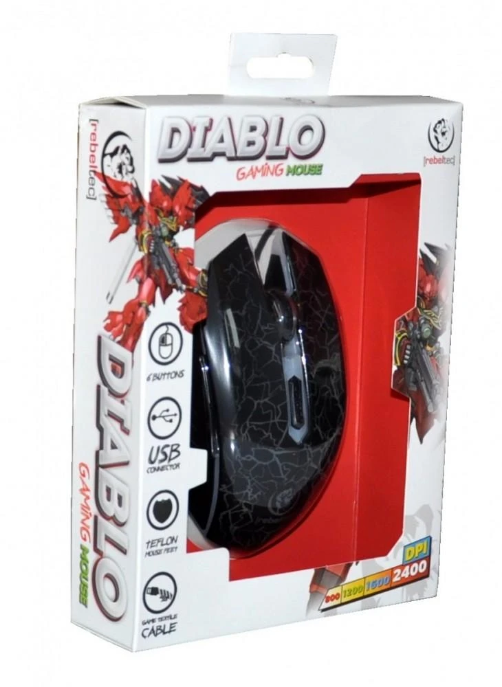 Pelė žaidimams Rebeltec Diablo, Juoda