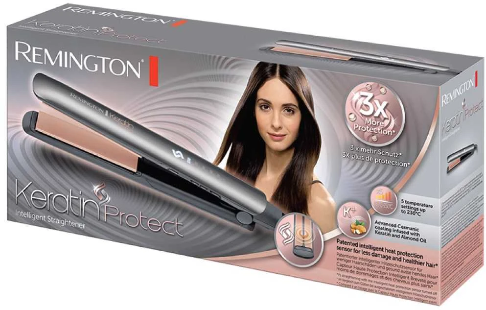 Remington | Plaukų tiesintuvas | S8598 Smartpro | Ceramic heating system | Ekranas Digital | Temperature (min) 150 °C | Temperature (max) 230 °C | Number of heating levels 5 | Pilkas