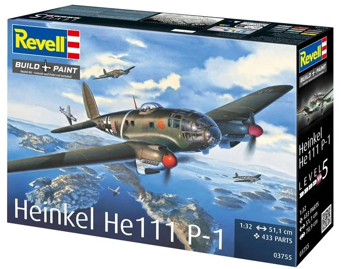Revell Heinkel He 111 P-1 plastikinis lėktuvo modelis 1/32, 51 cm