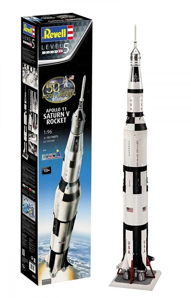 Revell - Apollo 11 Saturn V Rocket dovanų komplektas, 1/96, 03704