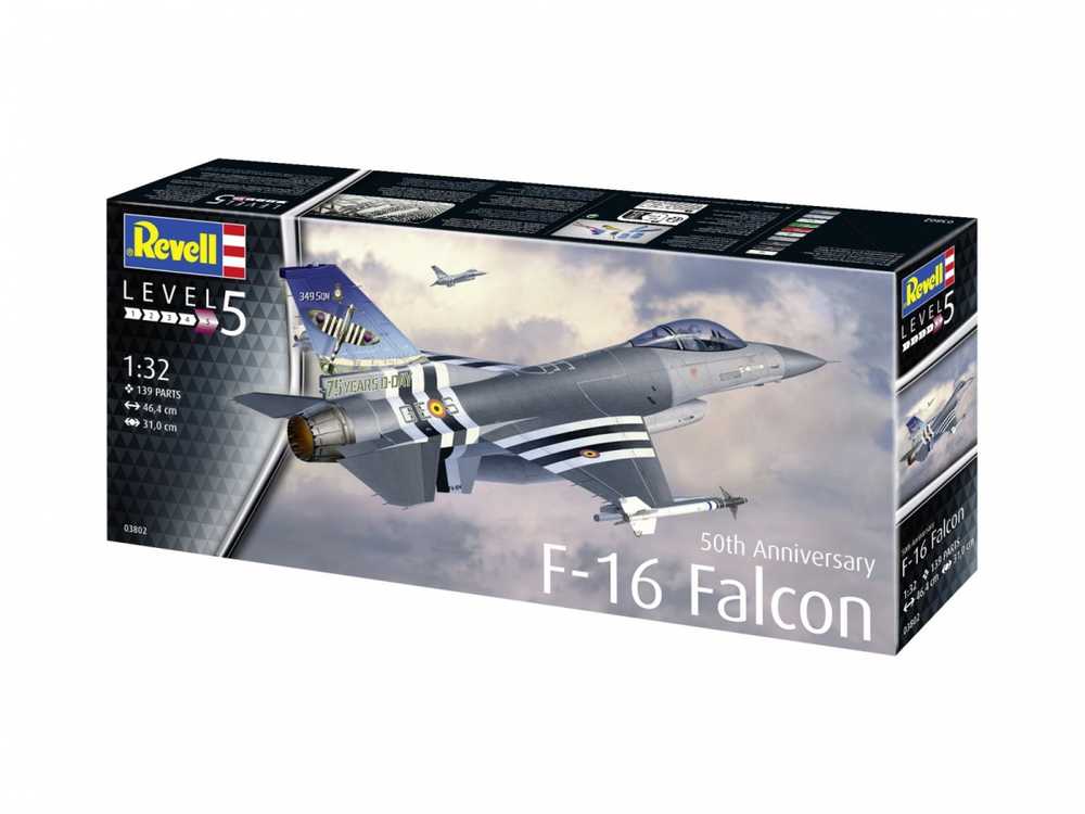 Revell Plastikinis 50-mečio F-16 Falcon 1/32 lėktuvo modelis