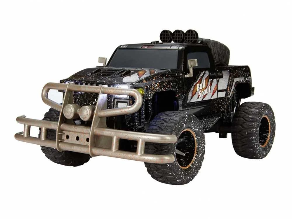 Revell Revell Control RC Car - nuotoliniu būdu valdomas automobilis su 27 MHz nuotolinio valdymo pulteliu, stabili konstrukcija, dideli ratai, užtikrinantys gerą mobilumą bekelėje, LED apšvietimas, akumuliatoriaus veikimas - BULL SCOUT 24629 bagis