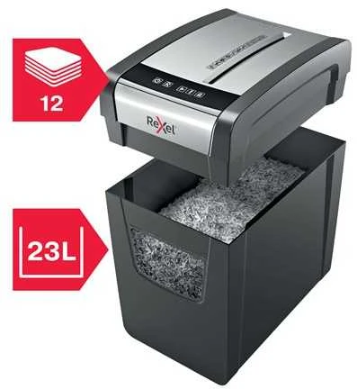 Rexel Momentum x312-sl plonas dokumentų smulkintuvas, 12 lapų, 23 l talpa