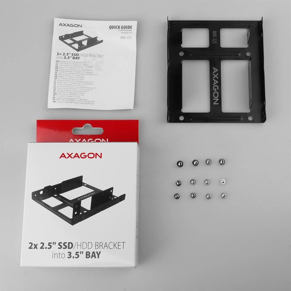 AXAGON Metalinis rėmas, skirtas dviem 2,5" diskams montuoti 3,5" padėtyje | RHD-225