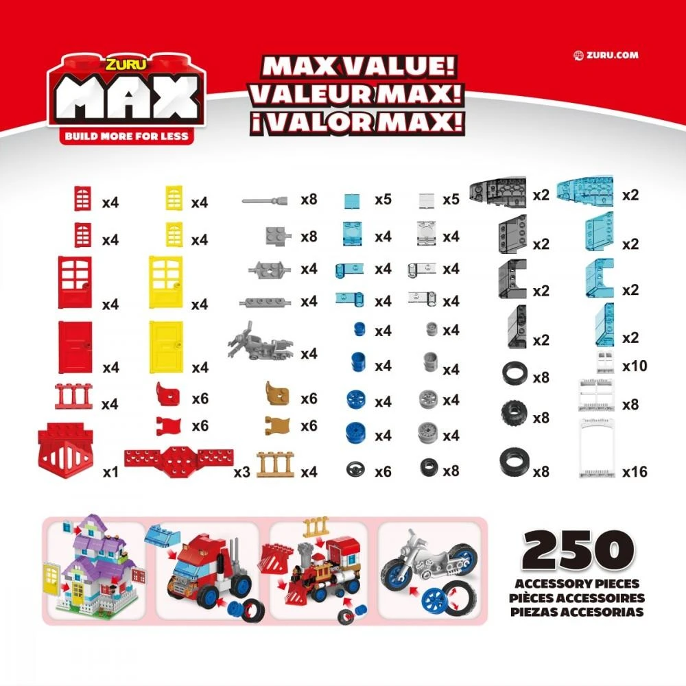 Zuru Max Build Priedų rinkinys 250 plytų