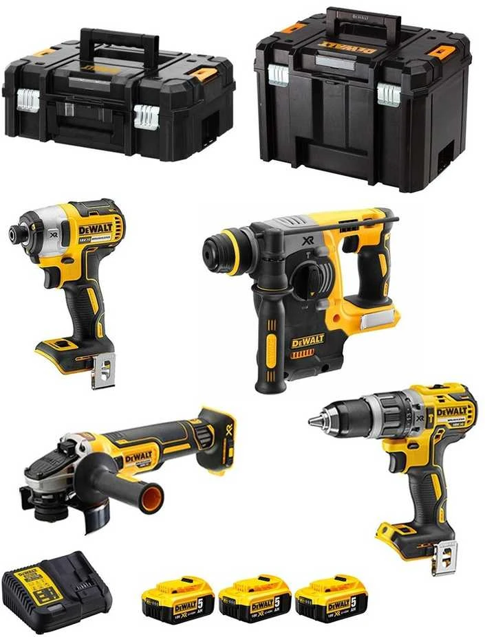 Dewalt akumuliatorinių įrankių rinkinys DCK422P3T 18V (DCH273+DCD796+DCF887+DCG405+3x5.0Ah)