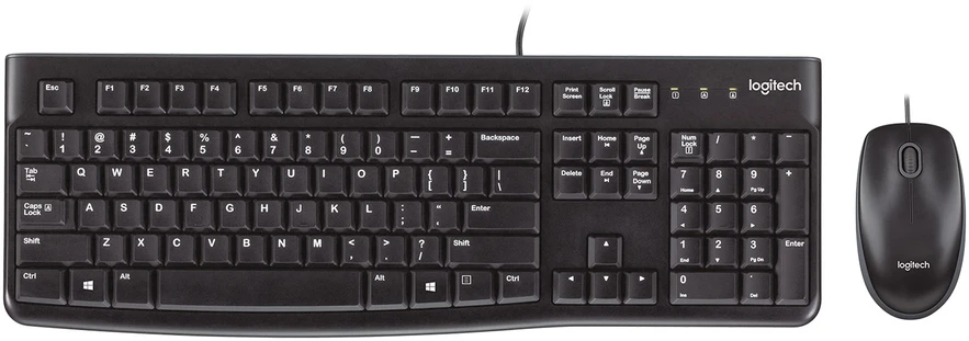 Rinkinys Klaviatūra ir pelė logitech mk120 920-002562 (membraninė; usb 2.0; (us); spalva juoda; optinė; 1000 dpi)