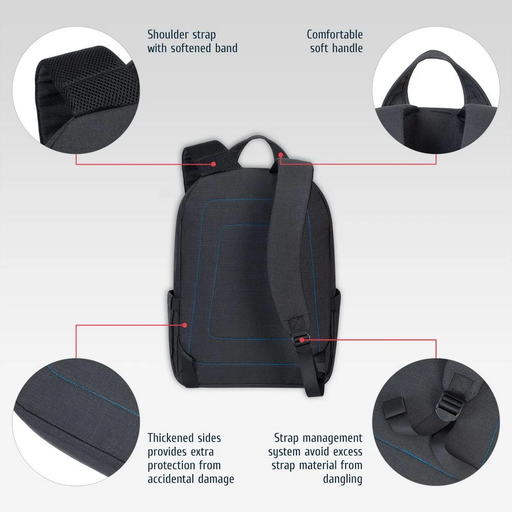 Rivacase CANVAS 7560 kuprinė nešiojamam kompiuteriui iki 15.6" (juoda)