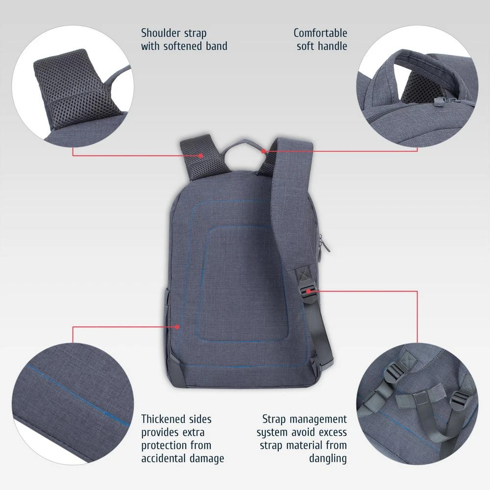 Rivacase CANVAS 7560 kuprinė nešiojamam kompiuteriui iki 15.6" (pilka)