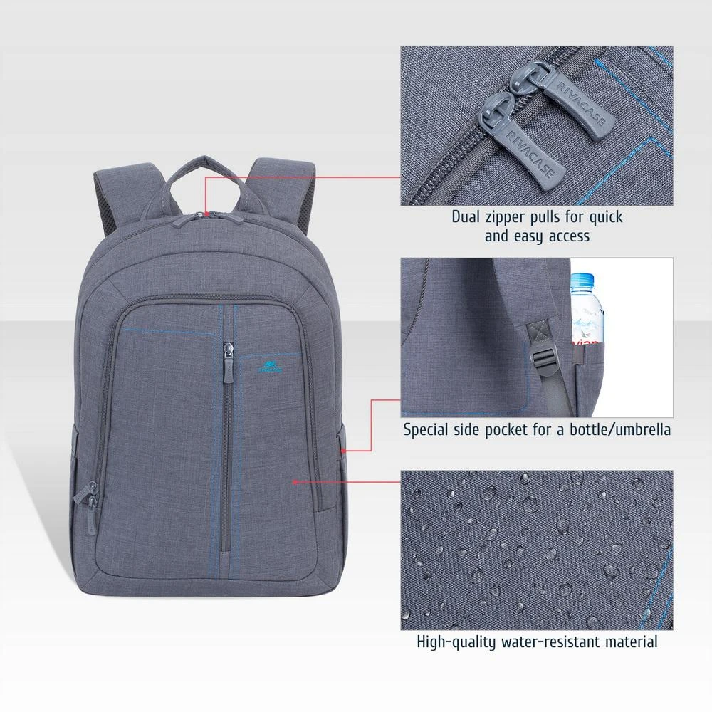 Rivacase CANVAS 7560 kuprinė nešiojamam kompiuteriui iki 15.6" (pilka)
