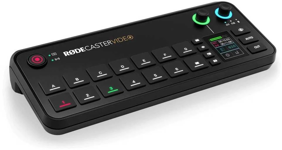 „Rodecaster“ vaizdo įrašų ir podkastų kūrimo studija