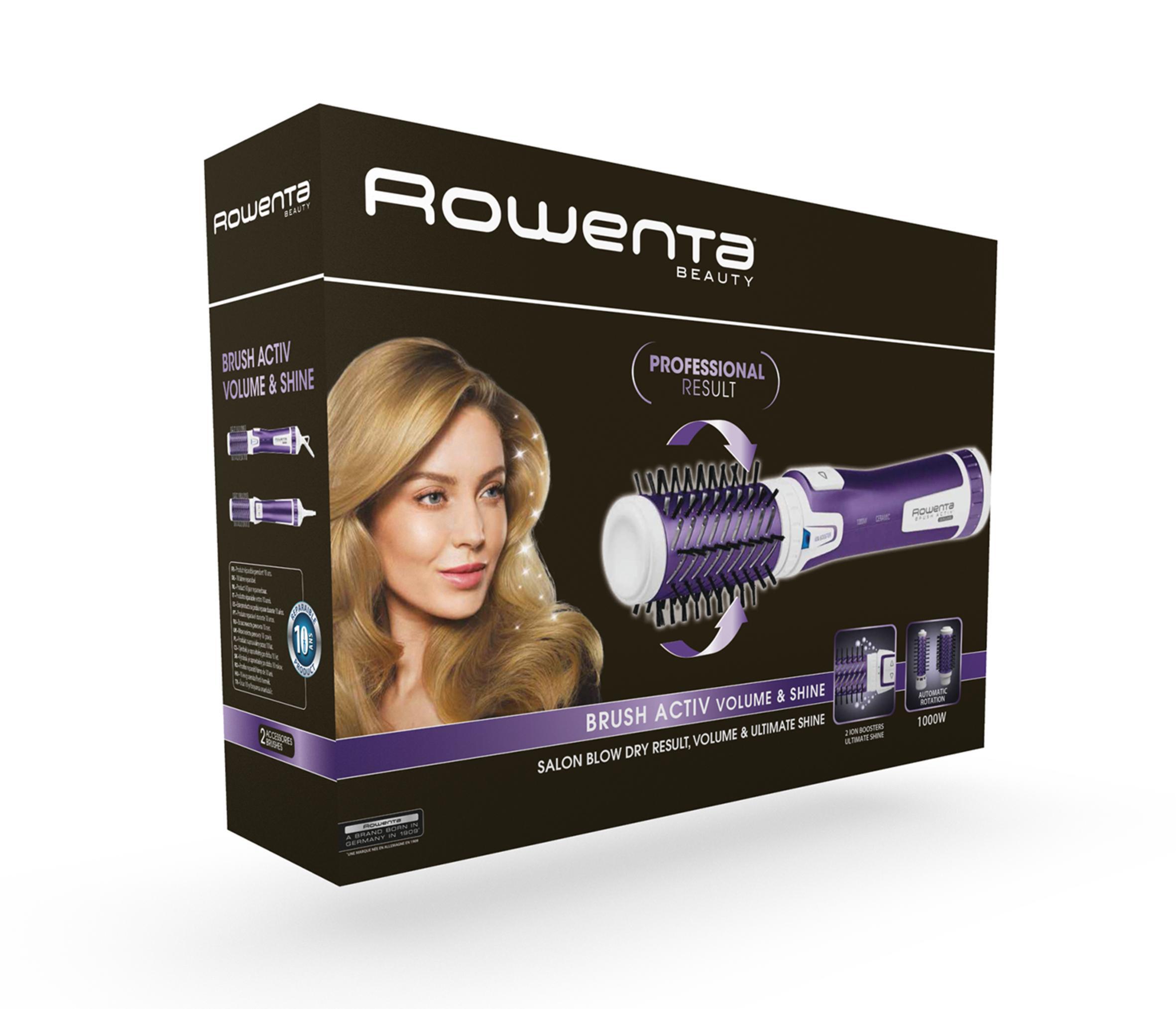 Besisukantis plaukų šepetys Rowenta Active Voume&Shine + lokówka CF 9530 Active ( 1000 W , Violetinė )