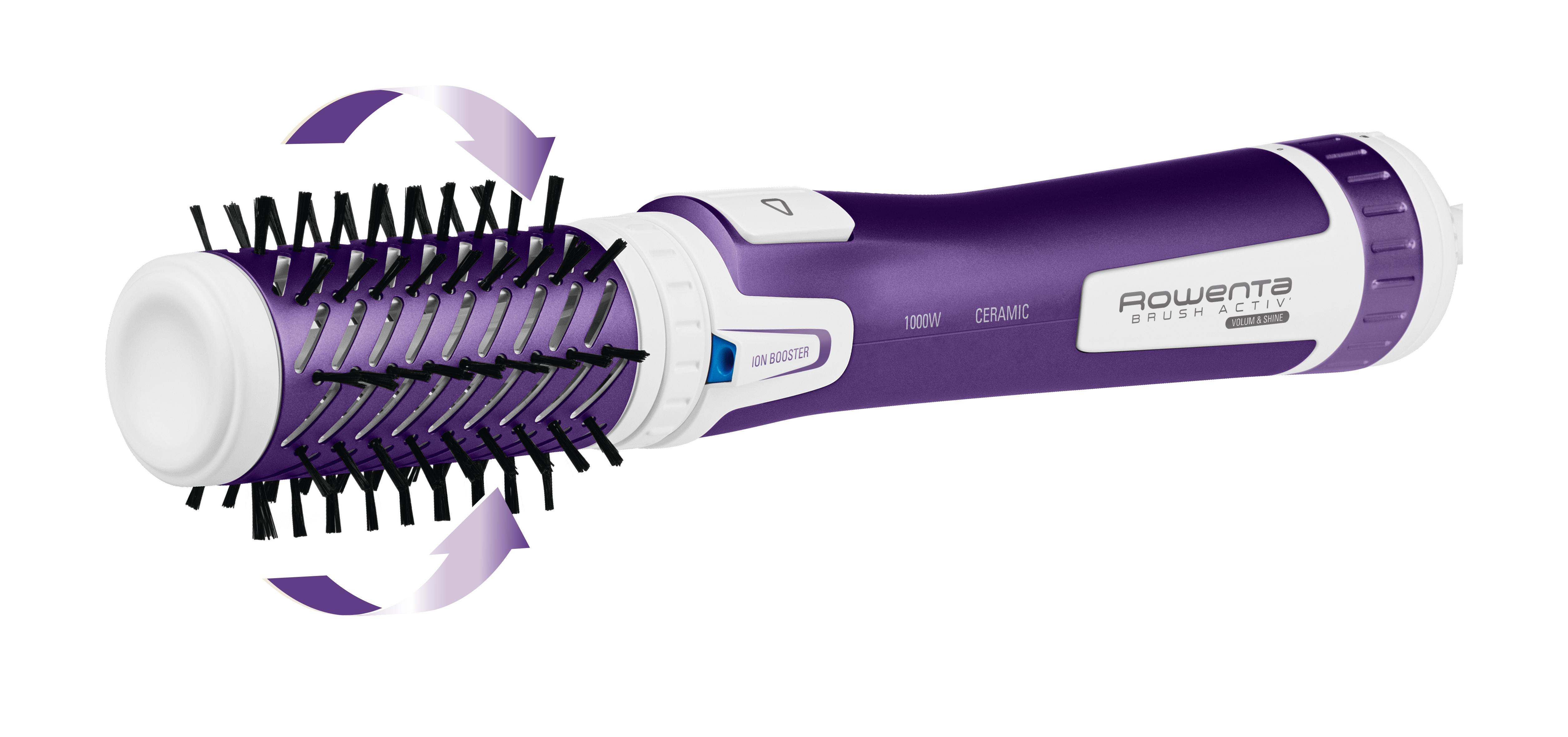 Besisukantis plaukų šepetys Rowenta Active Voume&Shine + lokówka CF 9530 Active ( 1000 W , Violetinė )