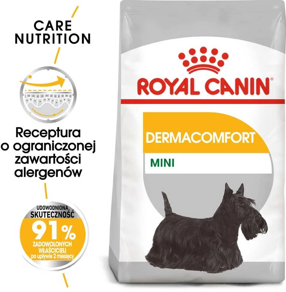 ROYAL CANIN CCN MINI DERMA 3kg, mažų veislių, suaugusių, jautrią odą turinčių šunų sausas pašaras
