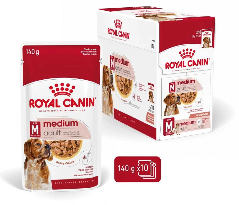 Royal canin shn medium adult w sosie - mokra maistas šuniui dorosłego - 10x140 g