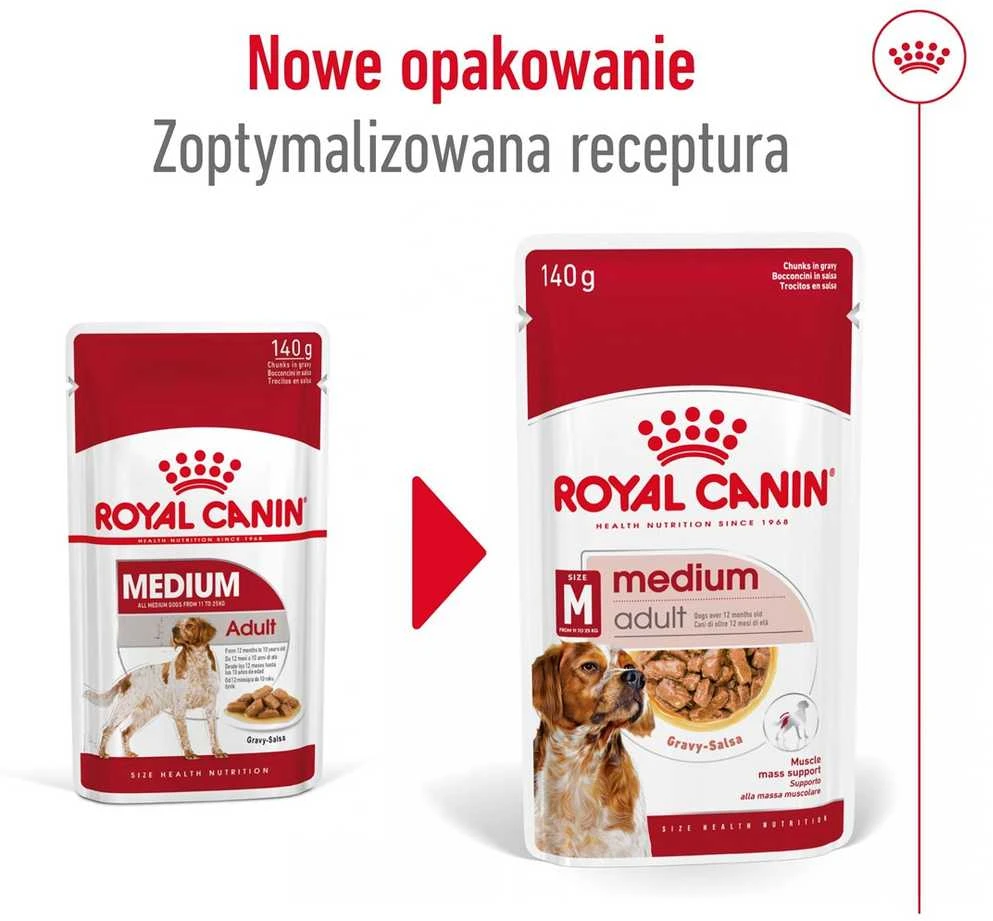 Royal canin shn medium adult w sosie - mokra maistas šuniui dorosłego - 10x140 g