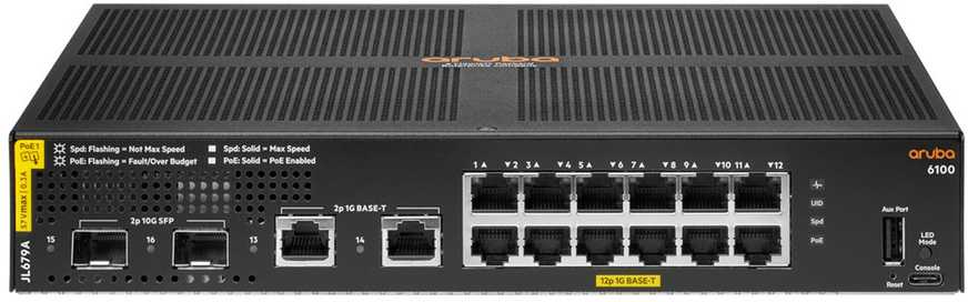Šakotuvas HPE Aruba 6100 12G CL4 2SFP 139W JL679A