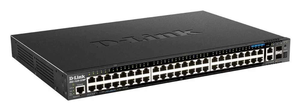 Šakotuvas Tinklo Įranga - D-LINK DGS-1520-52/E 48-Port 1Gbps Layer-3 Jungiklis 10G SFP+