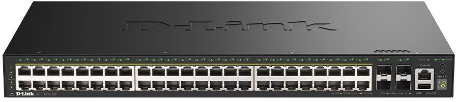 Šakotuvas D-Link 48 prievadų gigabito sudedamas išmanusis valdomas PoE komutatorius | D-Link